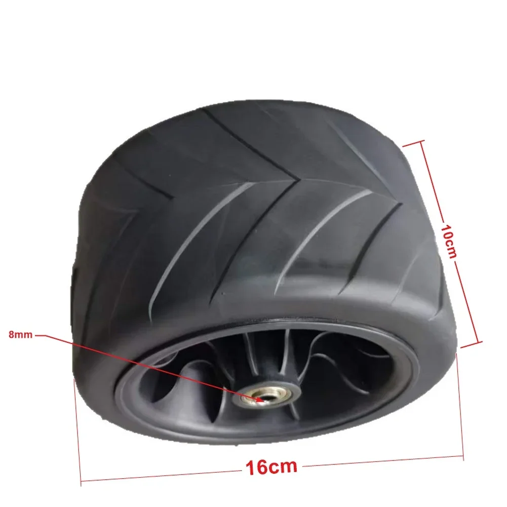 170x100 mm Folding Wagon Wheels with 8 mm Axle Hole PP+PVC Construction for Quiet Smooth Operation on Multiple Surfaces