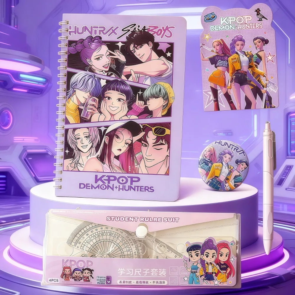 

Popular KPOP Demon Hunt Girl Group High-value Five-piece Stationery Set for Students, also suitable for gift-giving