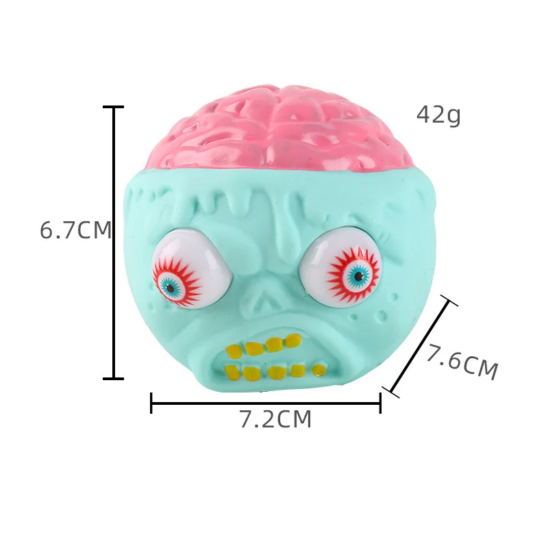 Juguetes sensoriales para apretar, juguete llamativo para Halloween, cabeza de fantasma Flexible de rebote lento, juguete para apretar, divertido juguete para aliviar el estrés y los ojos