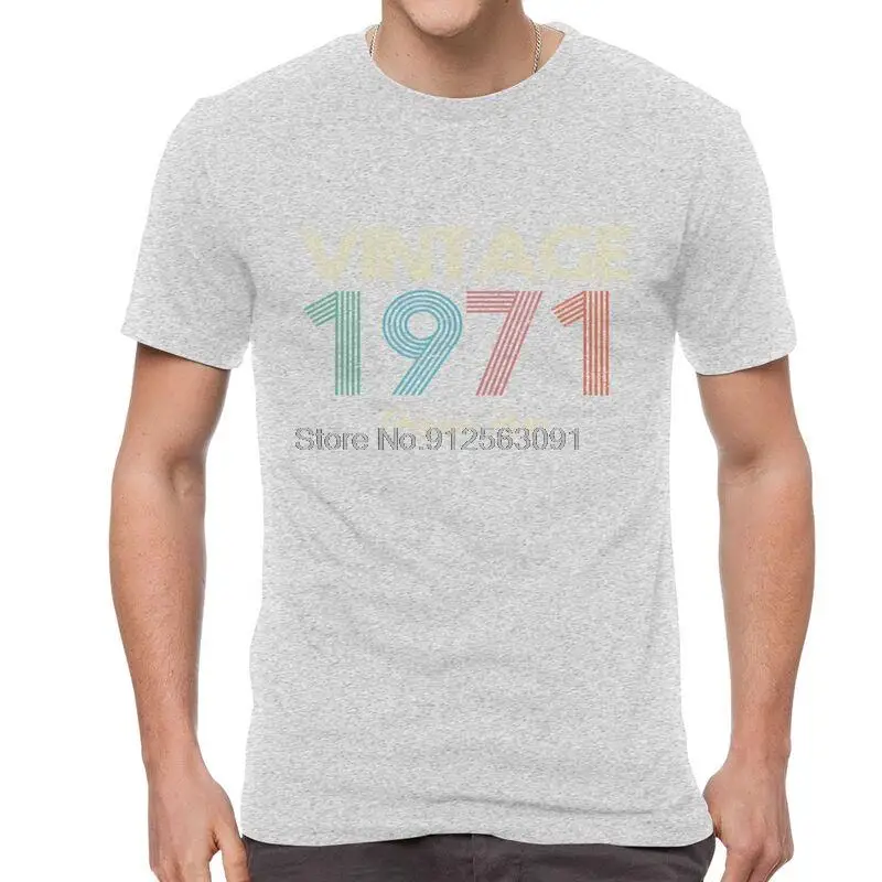 1971 Vintage Original Parts T Shirt for Men Cotton Printing T-shirt Streetwear Tshirt Short Sleeve 50th Birthday Tee Tops