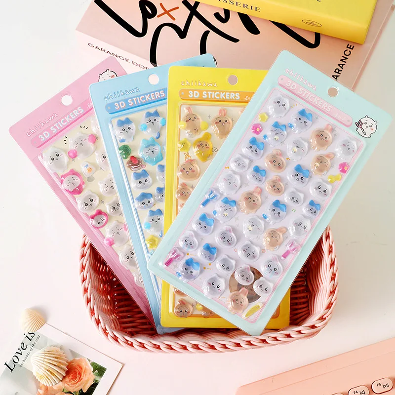 Chiikawa 3D schattige kristallen stickers Usagi telefoonhoesje decoratie nagel DIY decoratieve stickers voor notebook laptop waterdicht