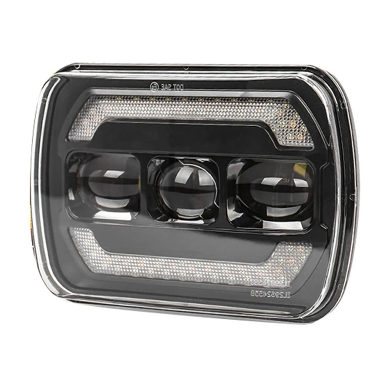 

12V LED Headlight For Motorcycle Wrangler Cherokee Tuning Light Lens 7Inch Square Headlight With Long And Near Light