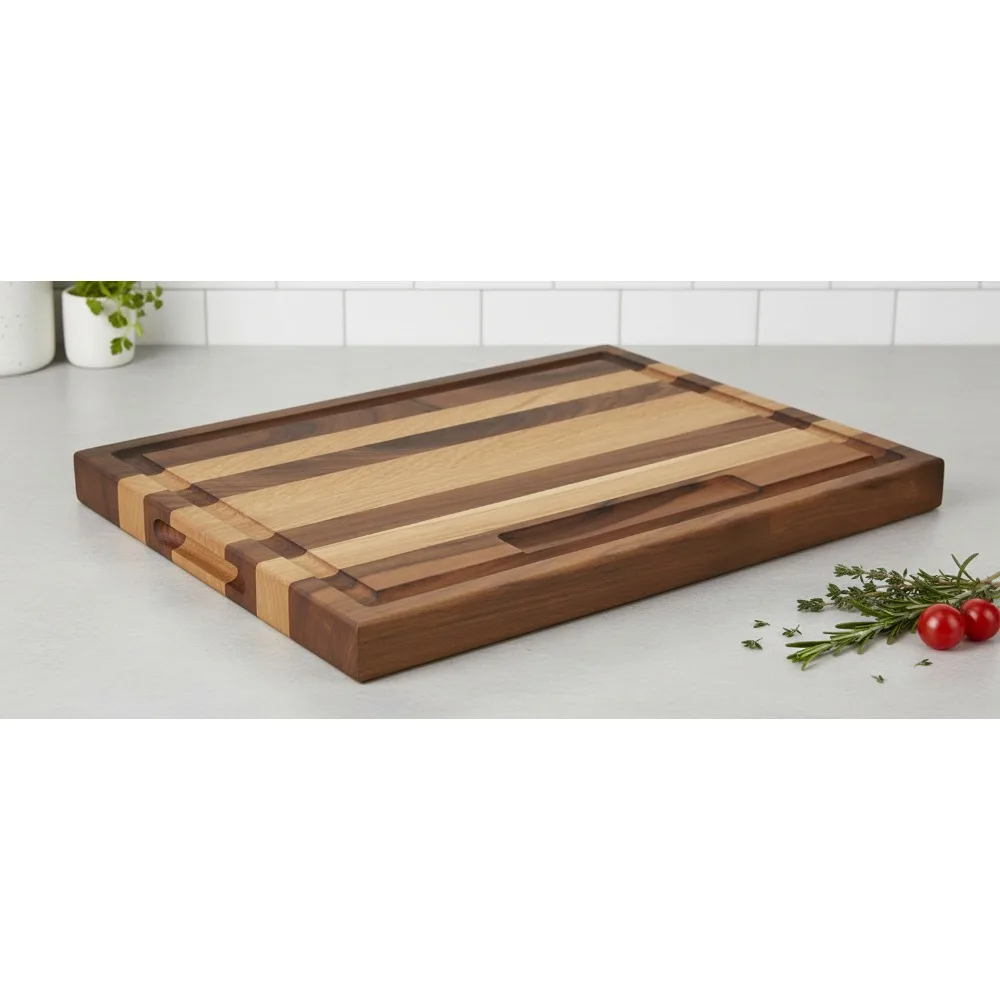 

Бамбуковая разделочная доска премиум-класса с пазом для сока — экологически чистая кухня, незаменимая для домашних повара