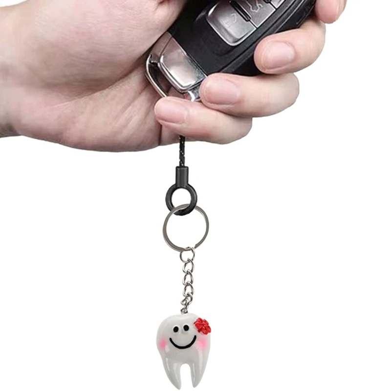 AT41 60 Pcs Keychain Key Ring Hang Tooth Shape Cute  Gift