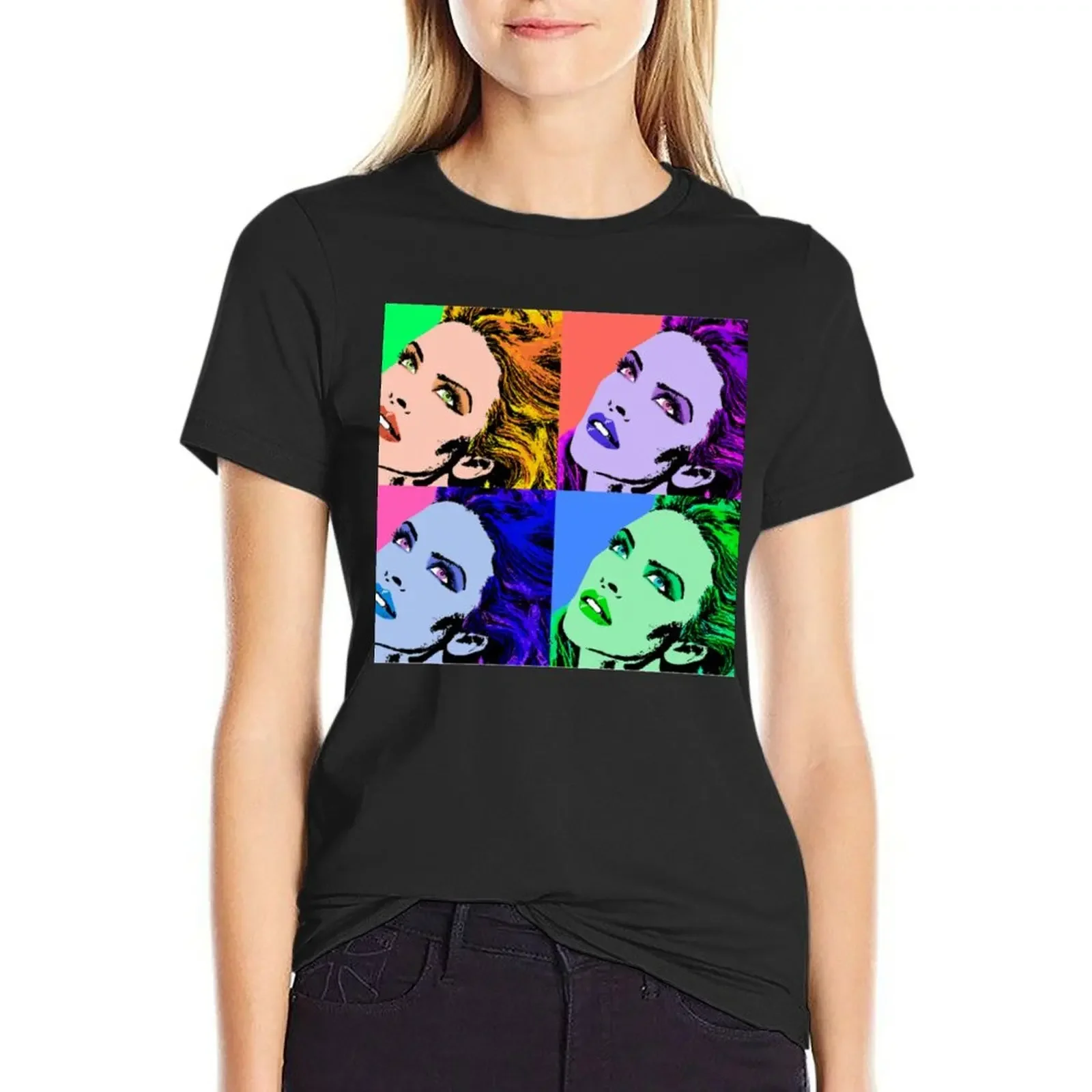

Kylie Minogue POP Collage T-Shirt summer top hippie clothes blanks oversized t shirts for Women