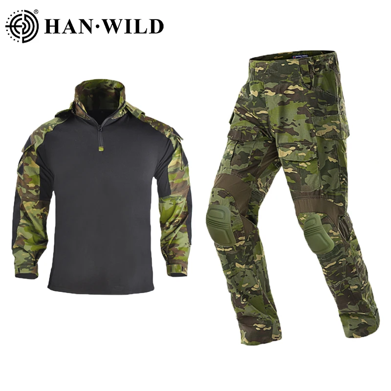 

Hiking Tactical Suit Combat Uniform Ripstop Climb Shirt Wear Resistant Softair Cargo Pants Set Hunting Airsoft Camping Clothes