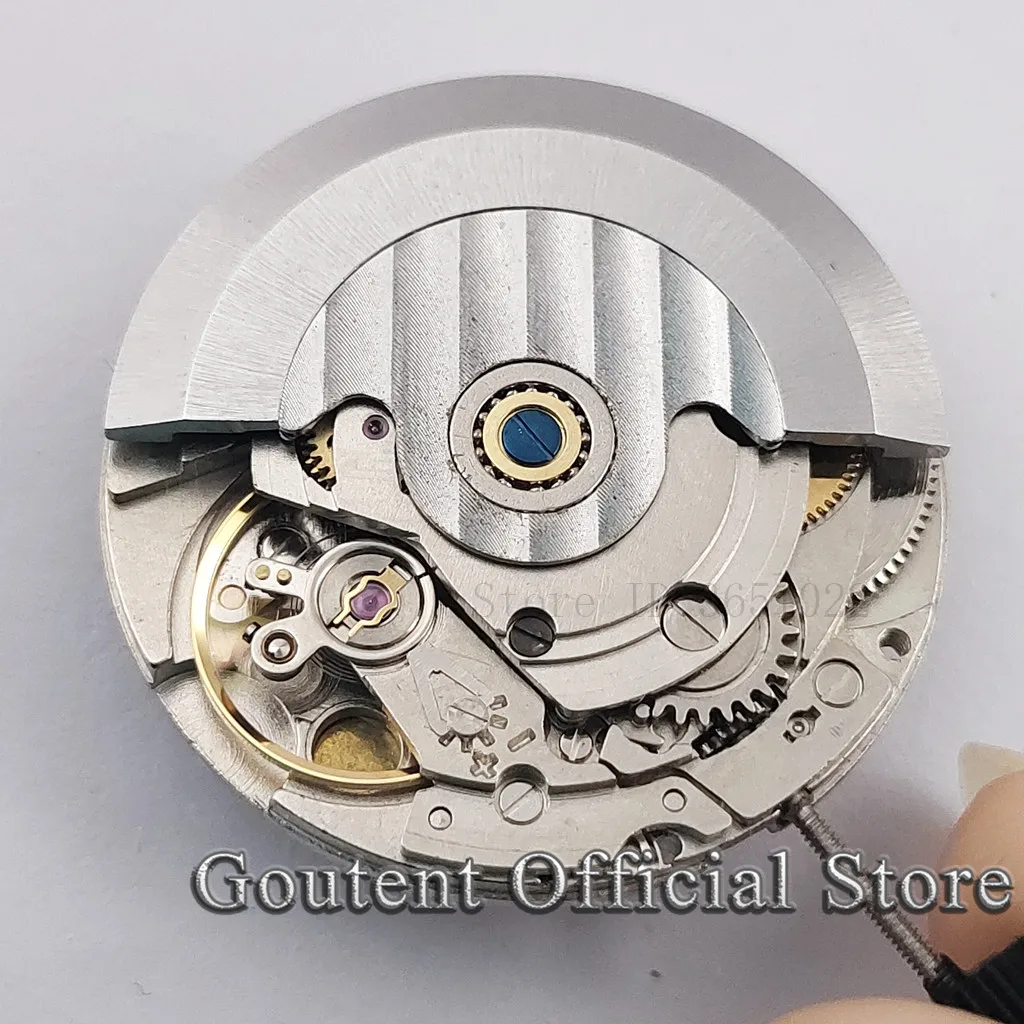 Goutent Silver Watch Movement Direct Replacement Date ETA 2824 Automatic Mechanical Movement