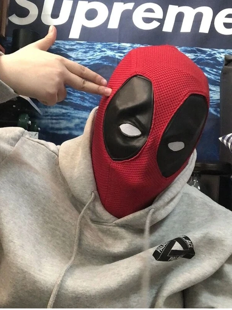 Silikonowa osłonka na słuchawki Marvel Deadpool, dziergana maska na twarz, rekwizyt do cosplayu, śmieszne akcesoria na Halloween, przebranie, prezent na imprezę dla dorosłych. — 2