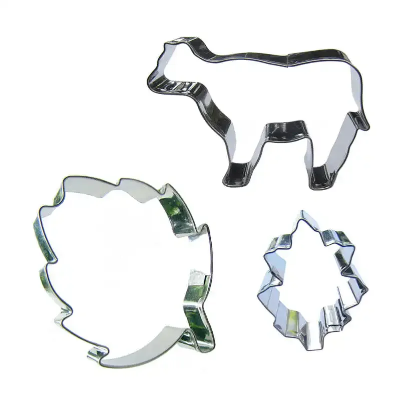 3 pcs Yak Leaf Small Leaf Stainless steel Cookie cutter biscuit embossing machine Pastry soft sweets mould Cake decorating tools