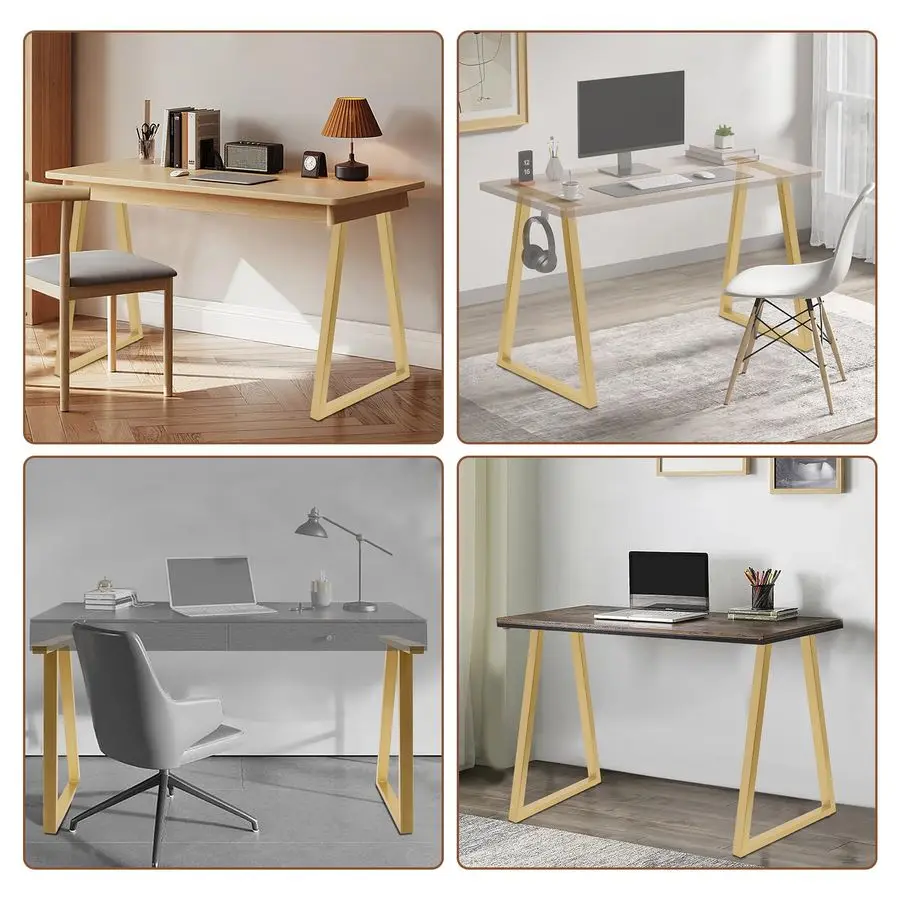 

Gold Table Legs 28Inch 2Pc Trapezoid Metal Table Legs Dining Table Legs Desk Legs Bench Legs for Homes Offices Hotels Bars Witho