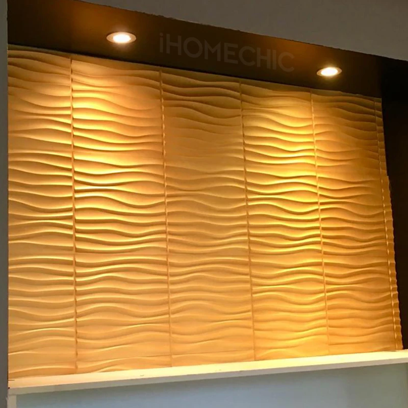 12pcs 30cm 3D Wall Panel wave Diamond Design Not self-adhesive plastic tiles 3D wall sticker Decorative room Bathroom wall paper