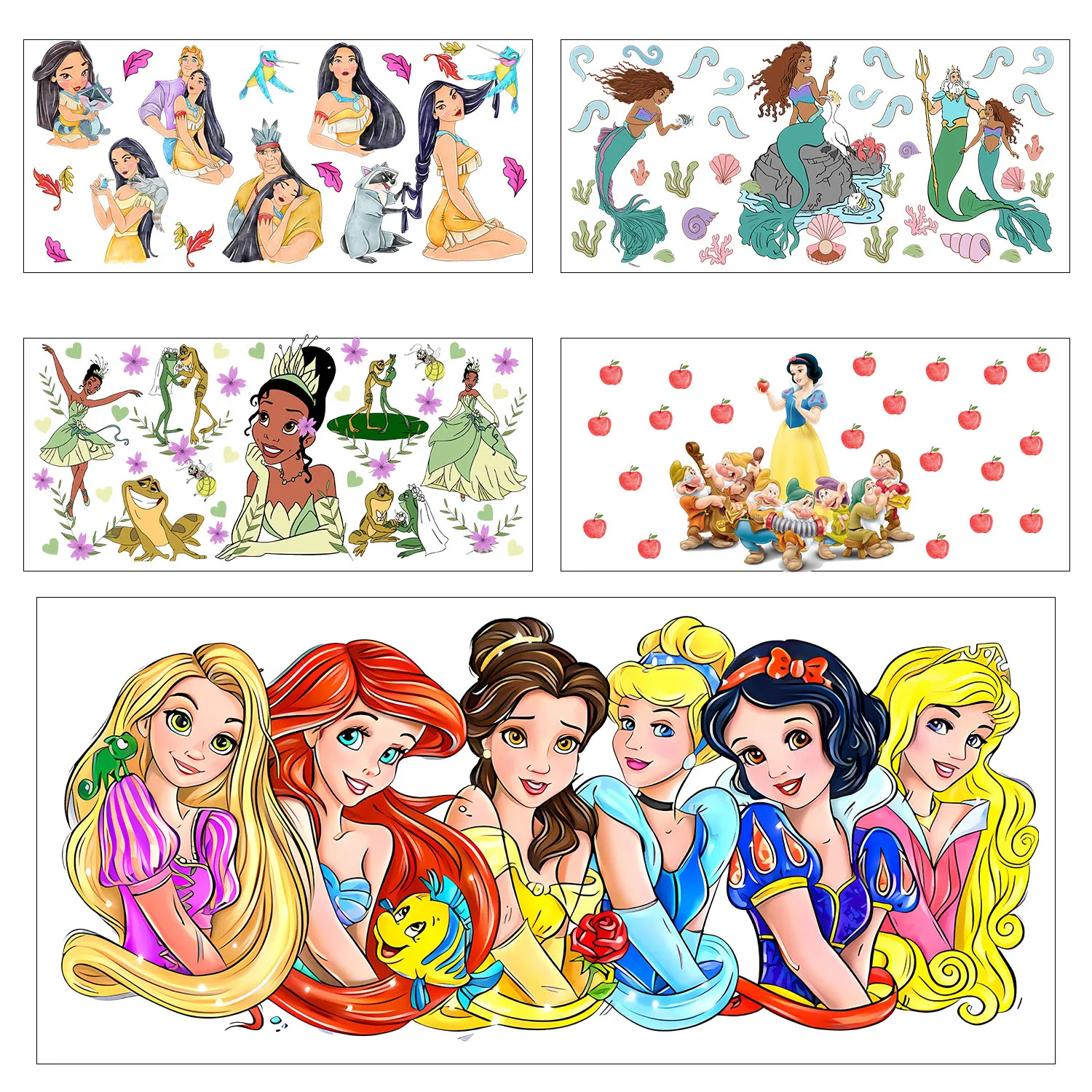 

Elegant Fairy Tale Princess Easy peel waterproof DIY Decals 3D transfers uvdtf stickers 16oz uv dtf tumbler cup wraps sticker