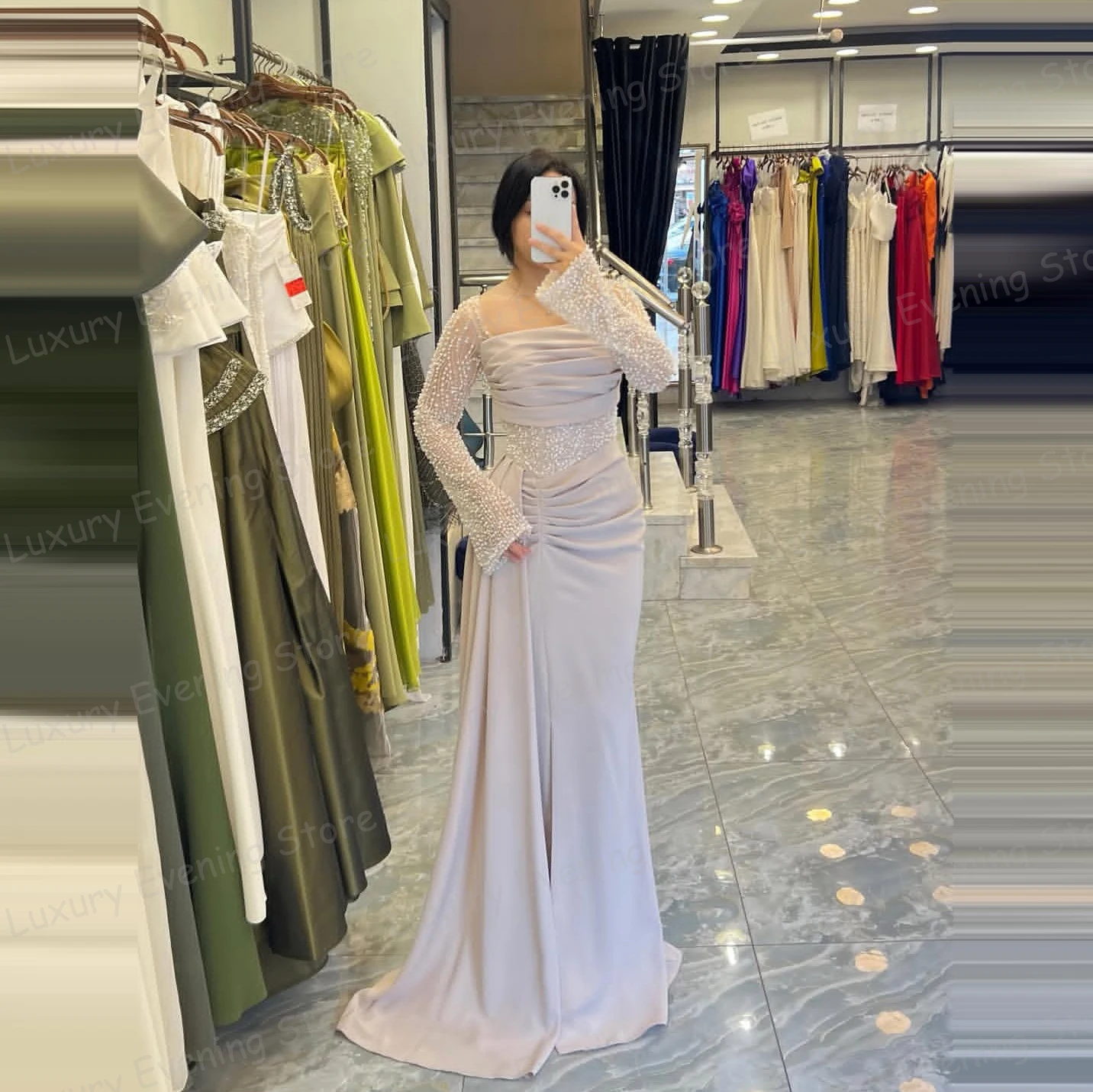 

Роскошные вечерние платья, женские сексуальные платья русалки с блестками и длинными рукавами, с открытыми плечами, вечерние платья для выпускного вечера, Vestidos De Novia, индивидуальный гала