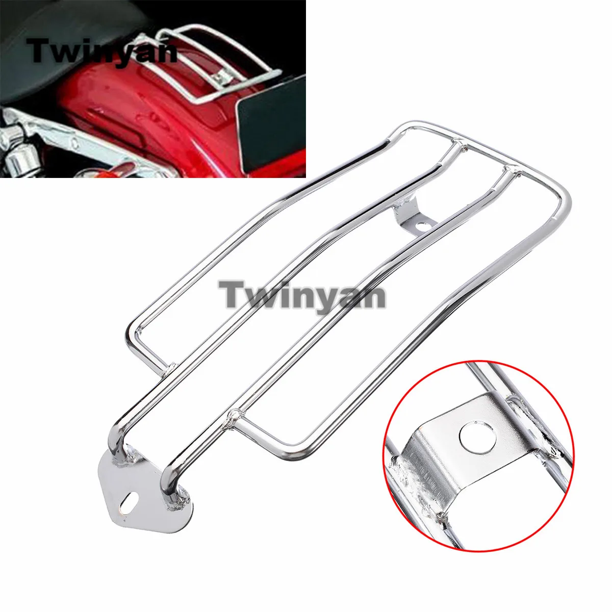 Suporte de Bagagem Traseiro Cromado para Assento Solo de Motocicleta Harley Sportster Iron XL883 XL1200 X48 Custom Roadster
