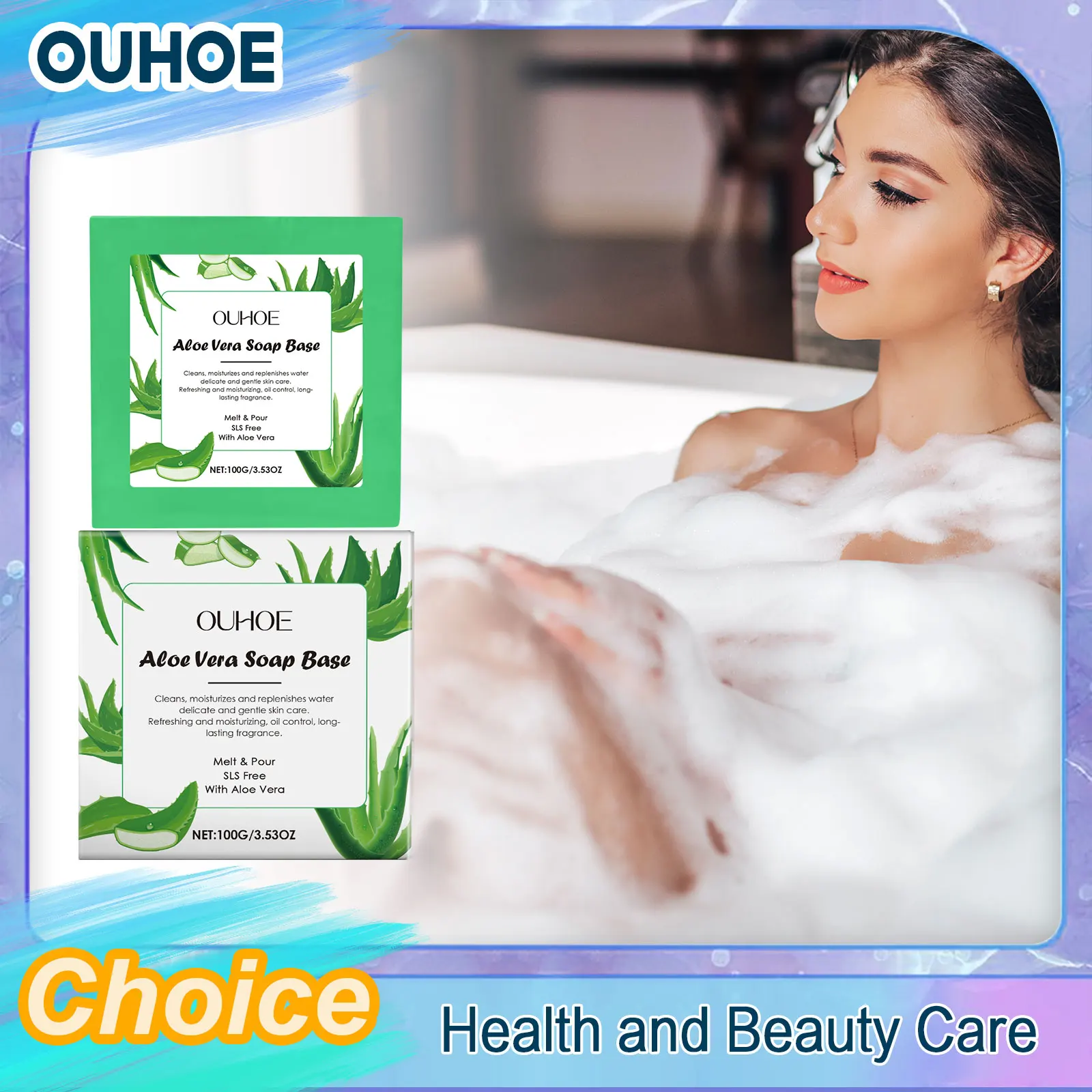 Aloe Vera Soap Base Cleansing Foaming Remove Dirt Improving Dryness Refreshing Washing Smoothing Moisturizing Soothing Body Soap