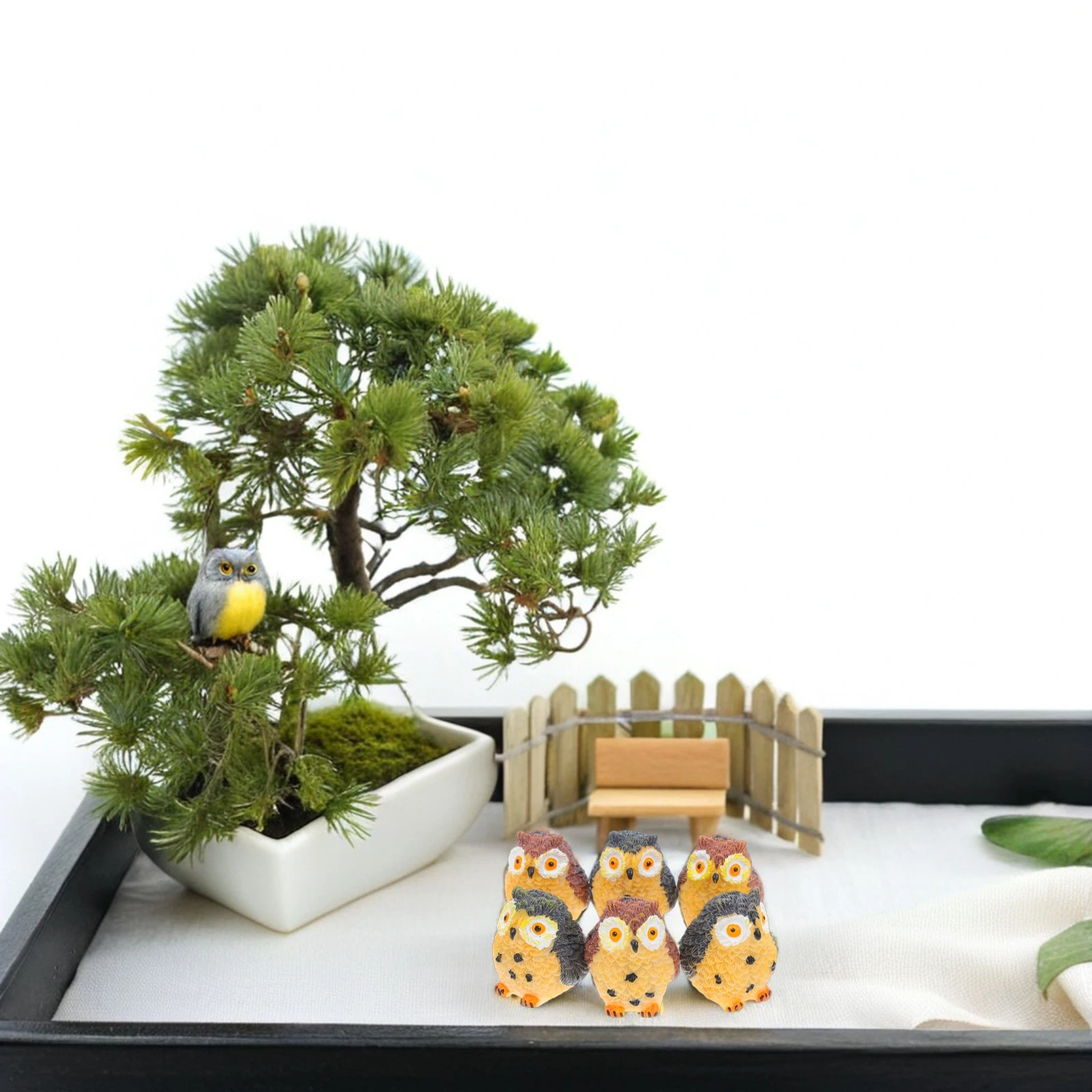 

6Pcs Mini Owl Statue Micro Landscape Decoration Resin Realistic Animal Sculpture for Garden Home Desktop Tiny Owl Ornament Fairy