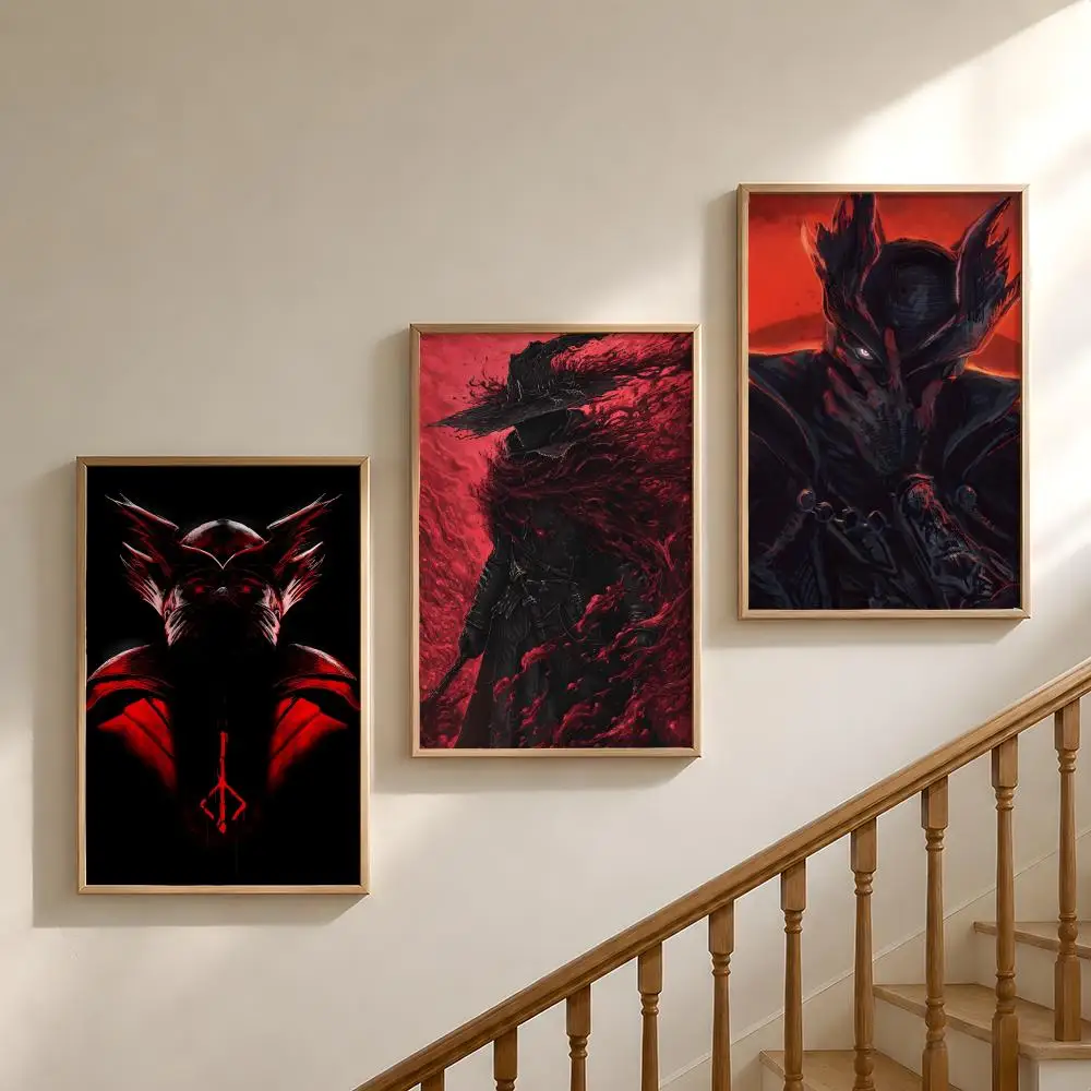 Game B-Bloodborne Hunter Lady Maria Poster Waterproof HD Modern Peel And Stick Wall Decor Bedroom Living Room Dorm Office