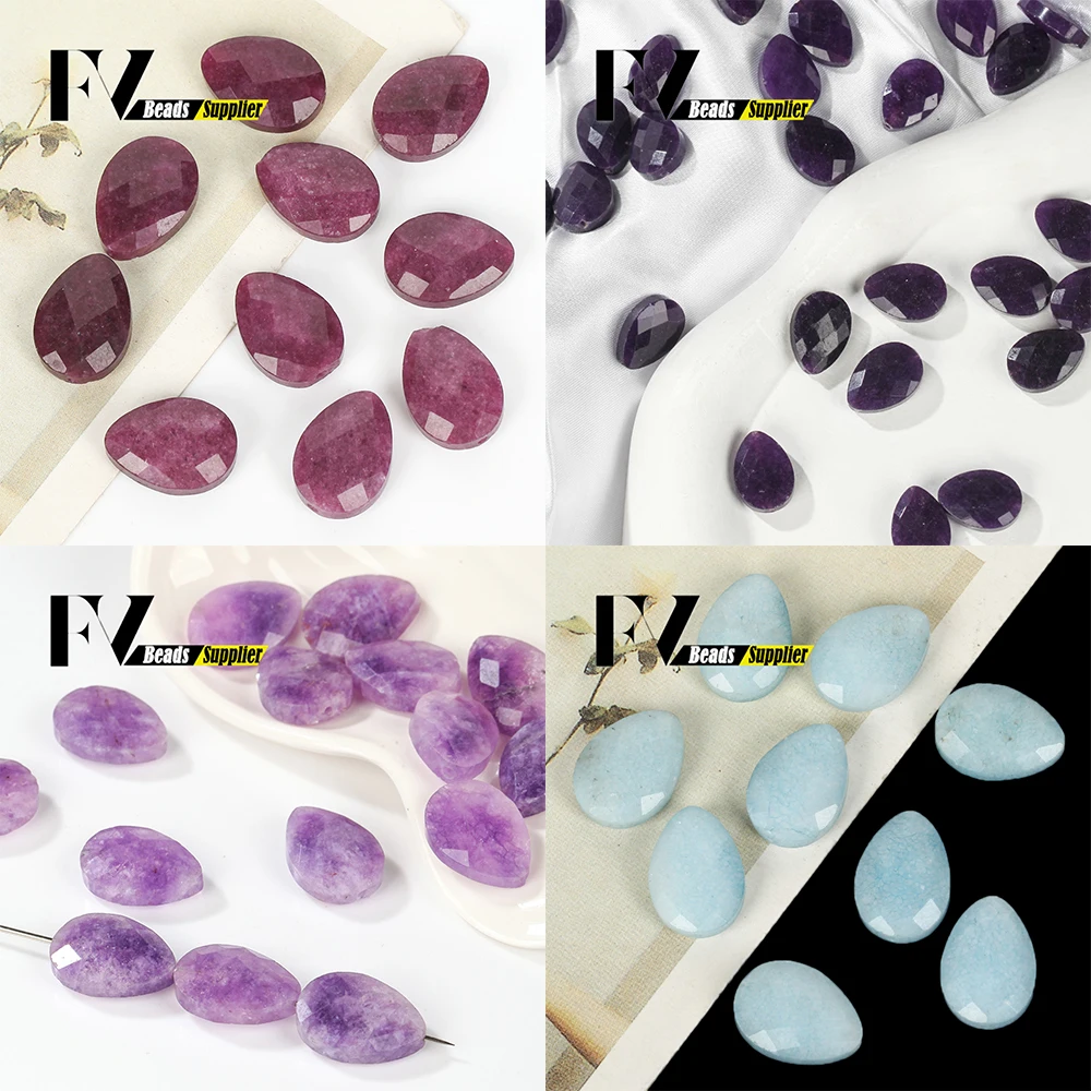 5 piezas de cuentas de calcedonia facetadas multicolor de piedra natural de 13x18 mm para la fabricación de joyas, accesorios para pulseras y collares DIY