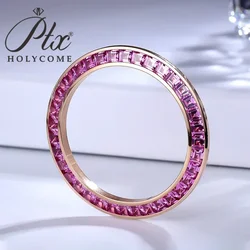 PTX Top quality Water Ghost Pink Gems Ruby Sapphire  Watch Bezel Gold Silver Diamond Bezel Fit 40 mm Watches for RLX Wacth