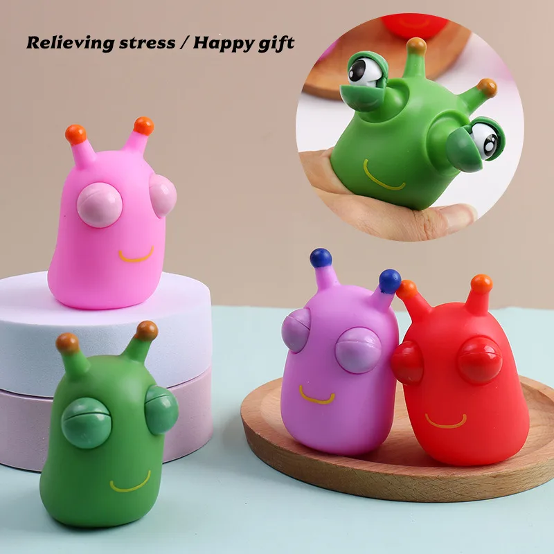 1-2-5 Stück Neuartige Grüne Wurm-Quetschspielzeuge Augen-Fidget-Spielzeug zur Stresslinderung für Kinder & Erwachsene Geburtstagsparty Fidget-Spielzeug Geschenke
