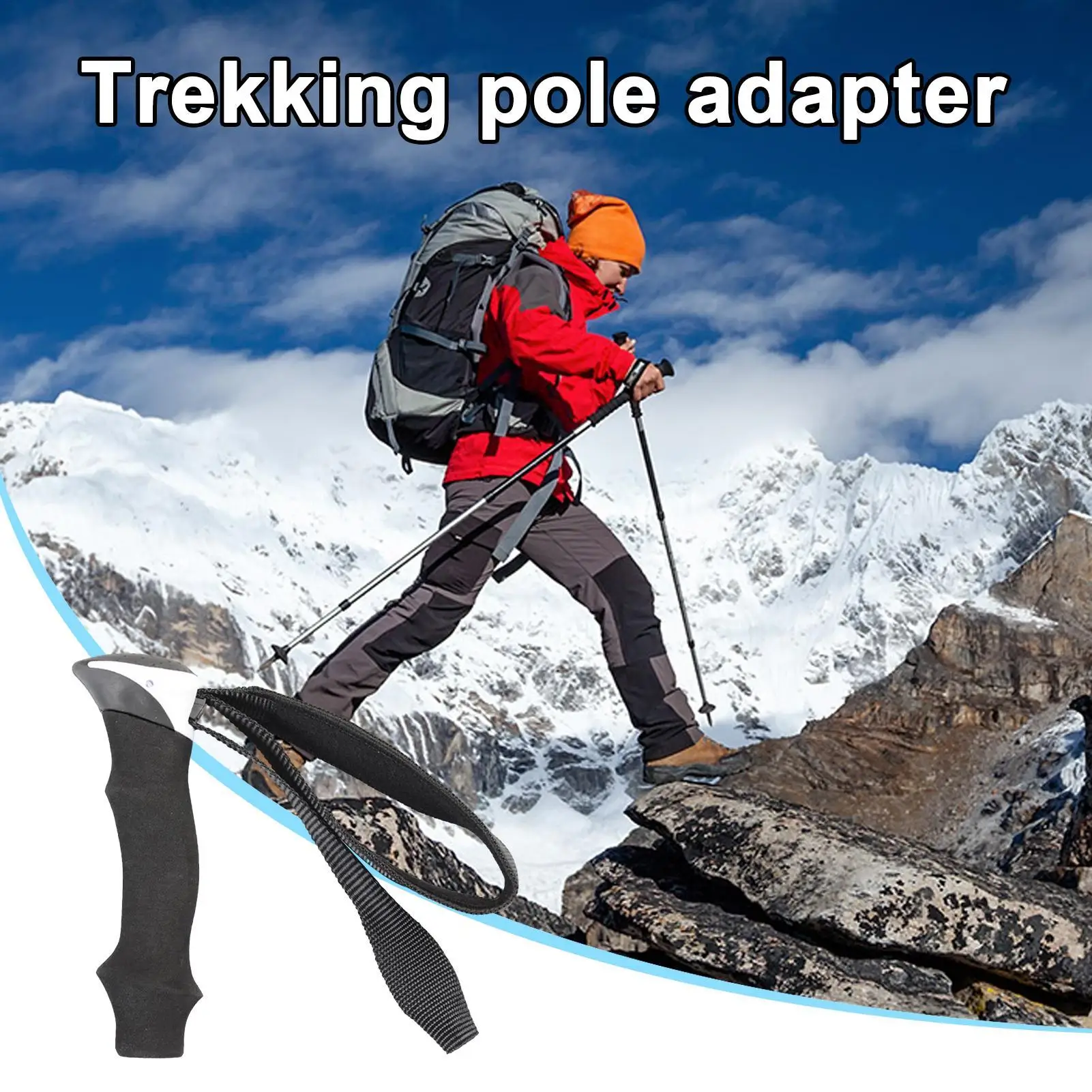 1pc Trekking Ski Pole Grip Handle Replacement with Strap Trekking Ski Pole Grip Accessory For Mountaineering Hiking view 5