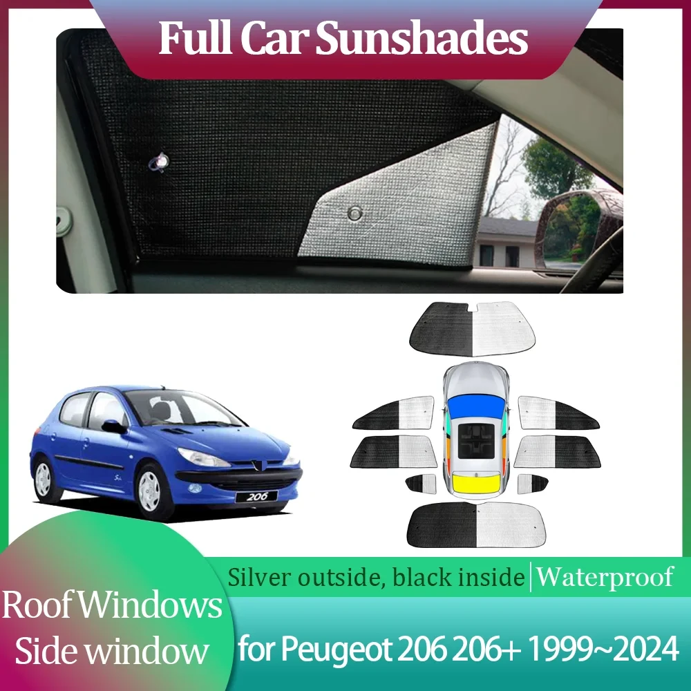

For Peugeot 206 206+ 1999~2024 2000 2001 Side Windshield Curtain Roof Windows Sun Visor Sunroof Cover Accessorie Car Sunshades