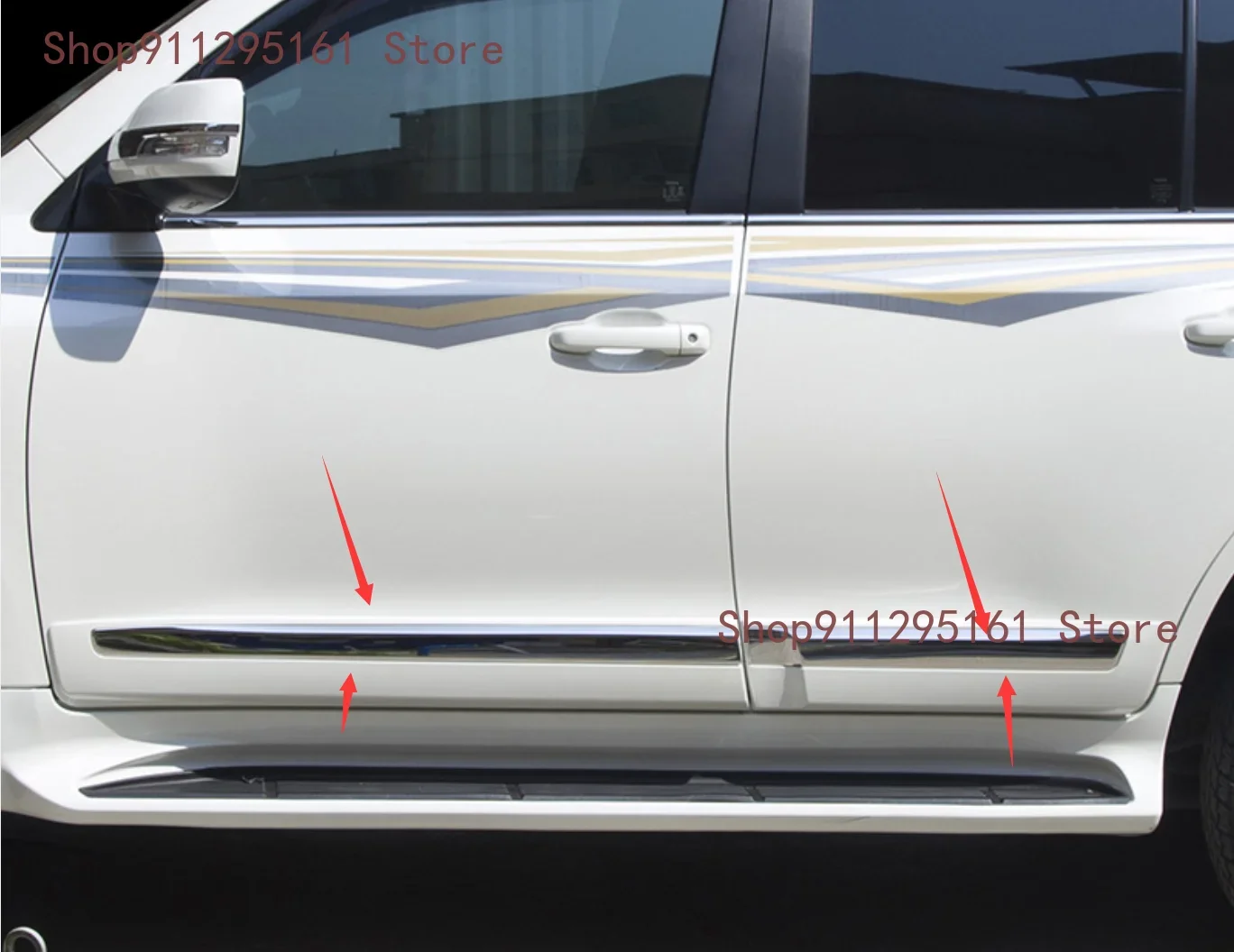 Accessories For Toyota Land Cruiser 150 Prado LC150 FJ150 2010-2018 Body Side Door Garnish Trim Chrome Car Styling