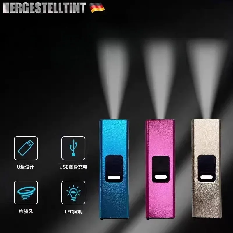 2026 New Smart Windproof Arc Igniter, Flashlight Lighting USB Charging Portable Pulse Ignition Lighter