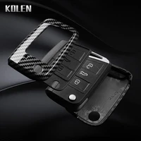 3 4 Buttons Carbon Fiber Car Key Case Cover For VW Volkswagen Golf 7 Tiguan MK2 For SEAT Ateca Leon FR 2 Ibiza For Skoda Octavia 5