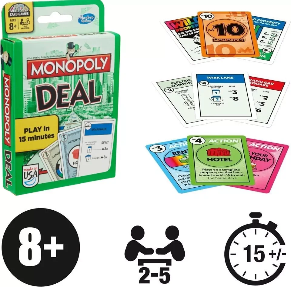 112 Pcs Gaming Monopoly Deal Card Game Family Gathering Friends Party Board Game Battle Kid Puzzle Poker Christmas Birthday Gift