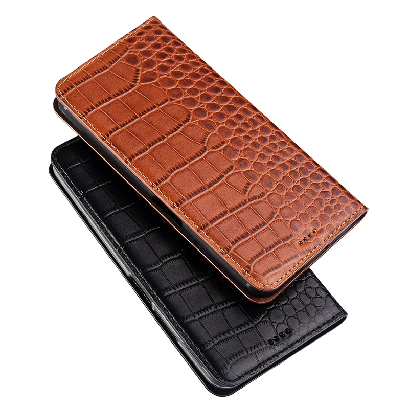 Capa de telefone de couro genuíno para google pixel, capa original do crocodilo, tampa do telefone flip magnético, 7 8 9 7a 6 6a pro 2 3 4 5 3a 4a 5a xl