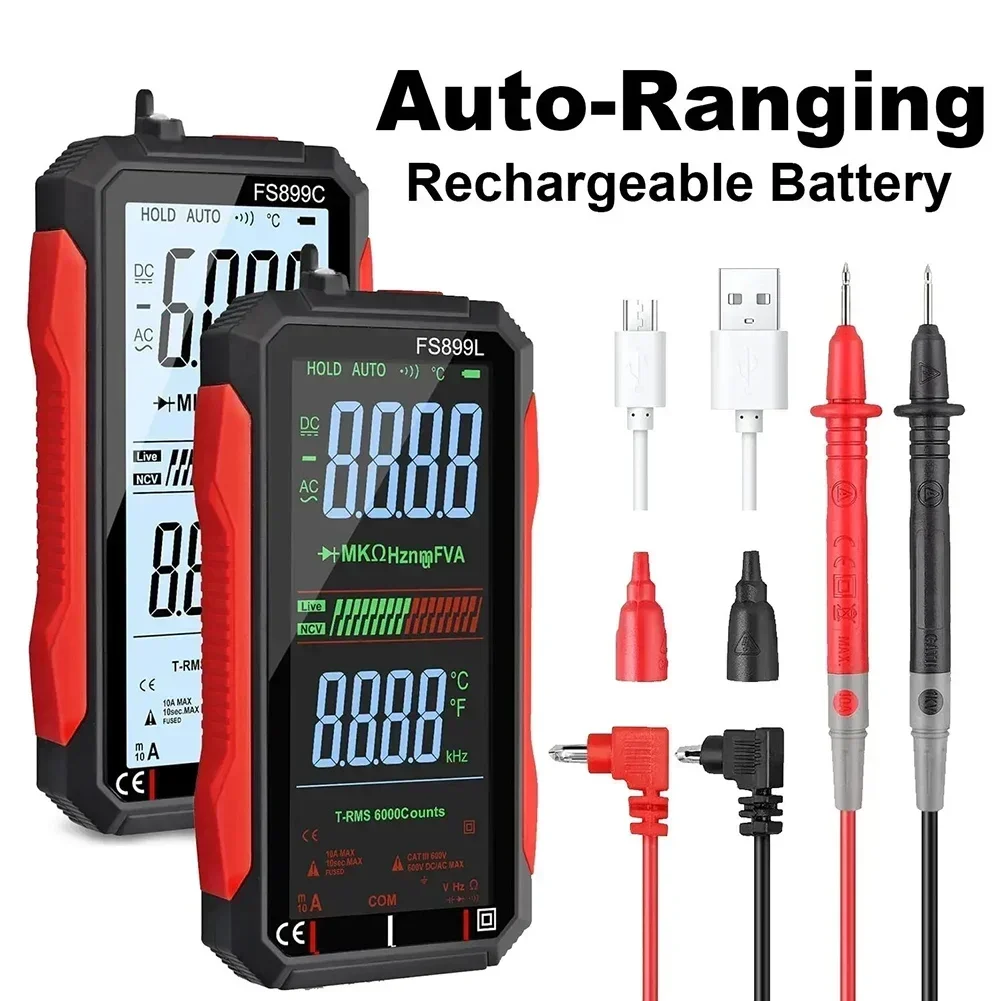 1PC FS899L Smart Digital Multimeter With 4.8-Inch HD Color LCD Auto Range NCV Live Wire Detection For Electrical Measurement
