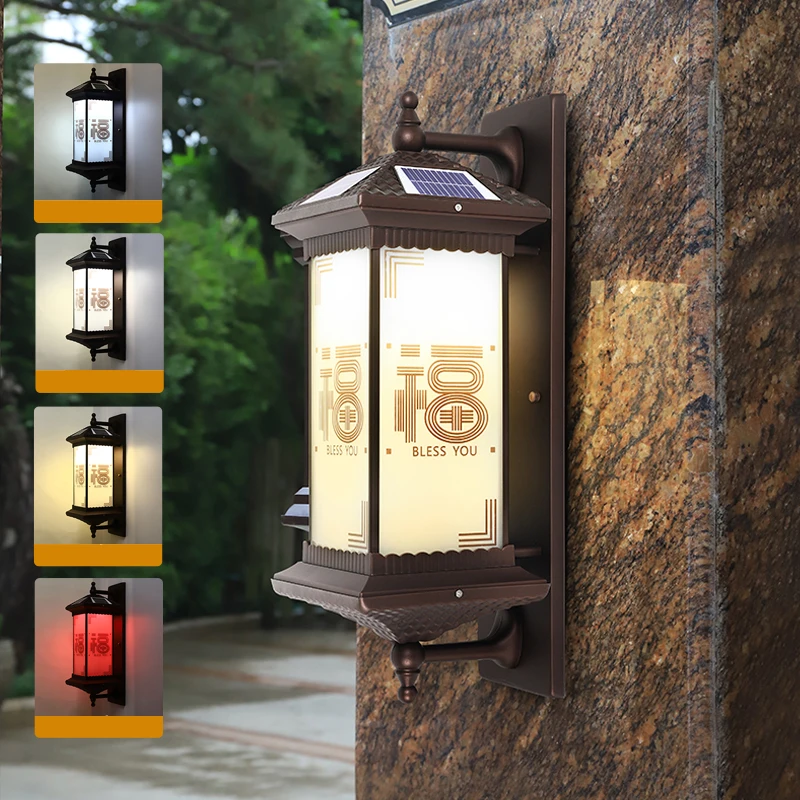 

TEMAR Outdoor Solar Wall Lamp Creativity Chinese Sconce Light LED Waterproof IP65 for Home Villa Balcony Courtyard