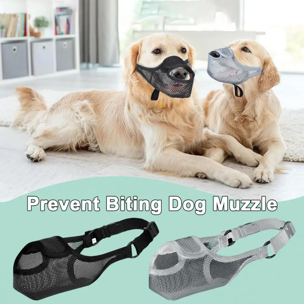 Dog Muzzle Large Medium Small Dogs Mesh Muzzle Front Opening Breathable Dog Muzzle Preventing Biting Licking Dogs Mouth Cover