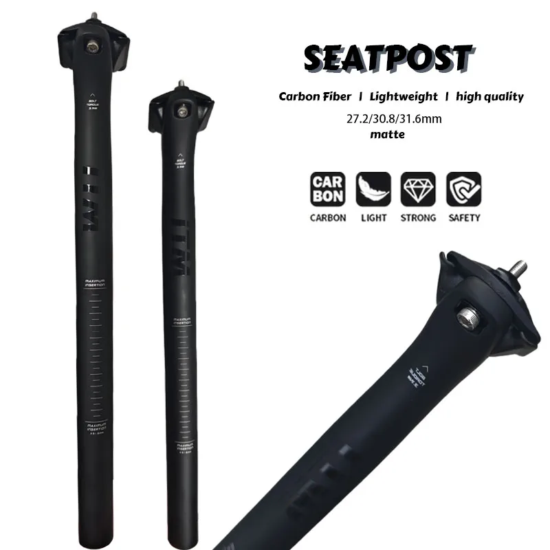 

Bike Seat Tube Carbon Fiber 27.2/30.8/31.6 * 350/400mm Mountain Road Seat Tube Carbon Fiber Seat Tube Bike Accessories