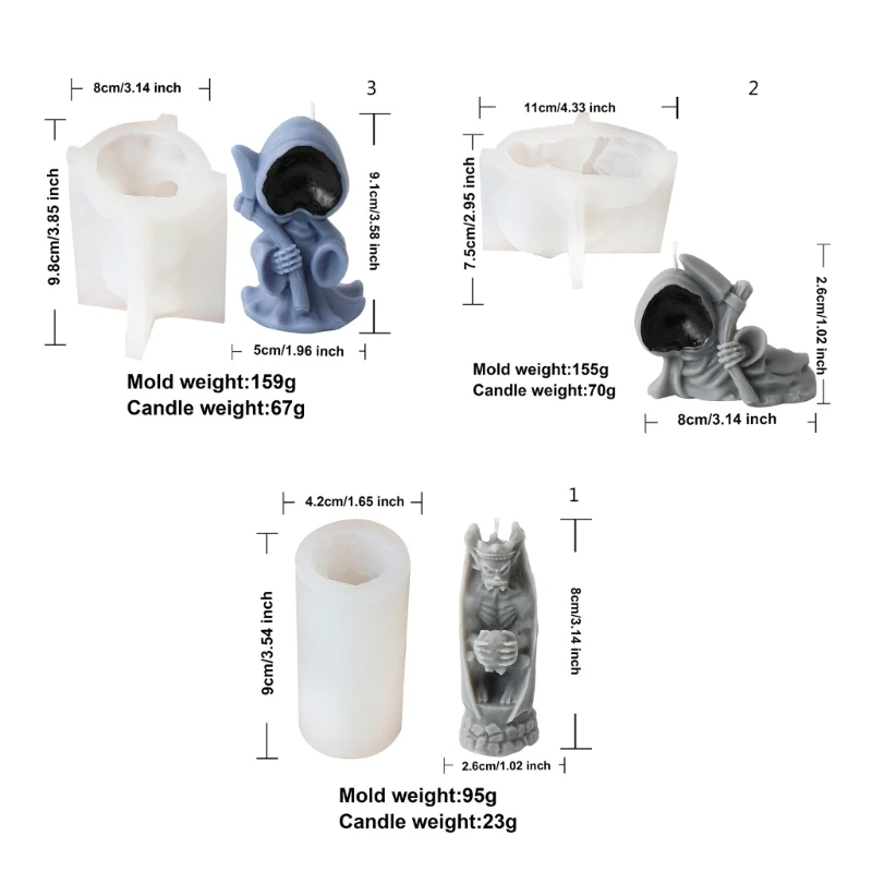 Stampo per realizzare candele Stampi artigianali in silicone a forma morte per appassionati lavorazione manuale