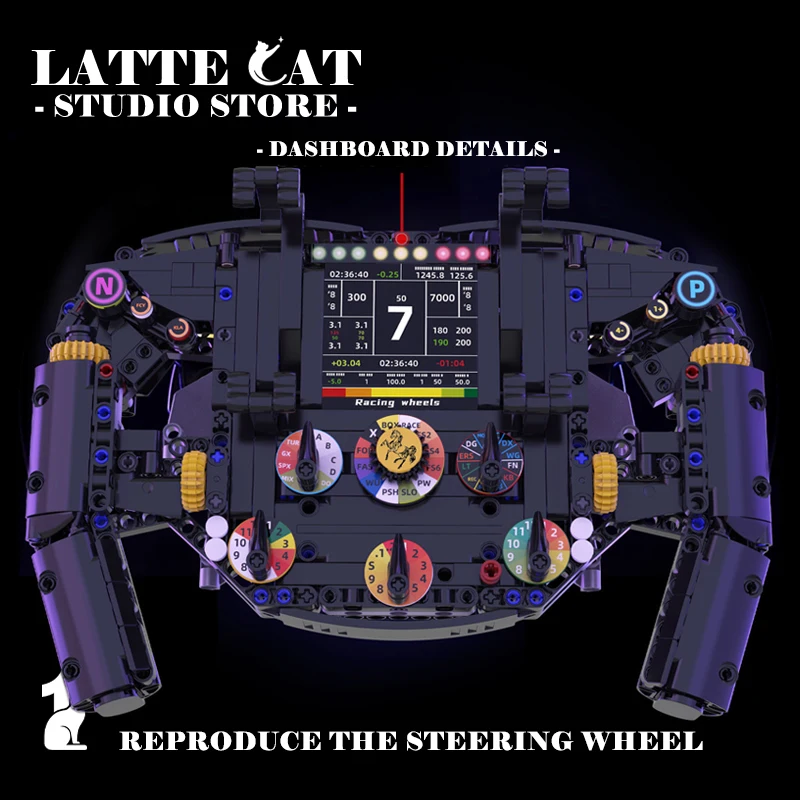 Technology Formula Racing Steering Wheel Building Blocks MOC Toys Creative Race Car Parts Bricks Mecha 3D Model Adult Teen Gifts