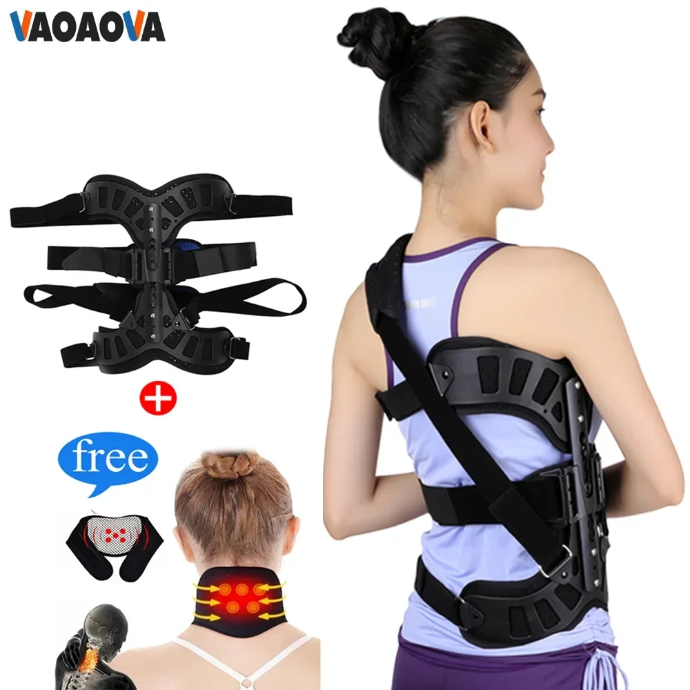 Scoliosis Posture Corrector Adjustable Back Brace Cerviacal Spinal Appliance Fixed for Kyphosis Osteoporosis Adults Recovery