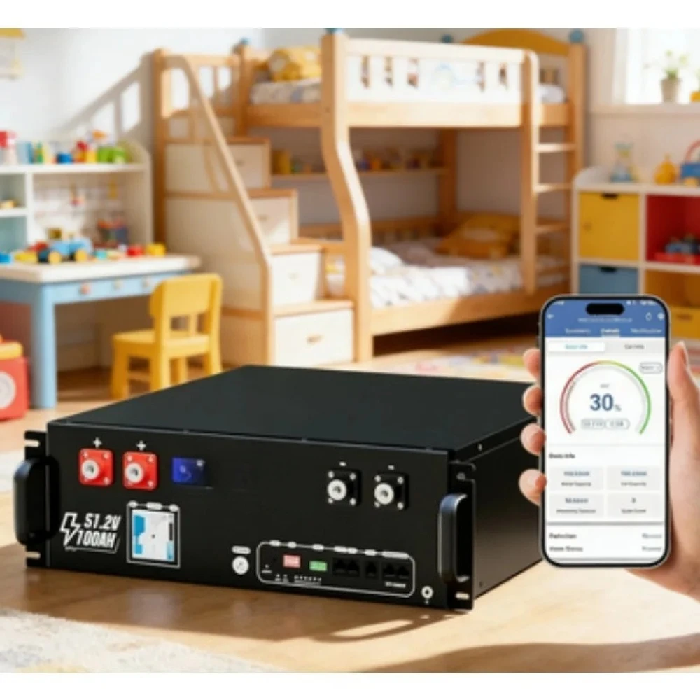 48V 100Ah Children Furniture LiFePO4 Lithium Battery with Bluetooth Solar Energy Storage Home Backup Power
