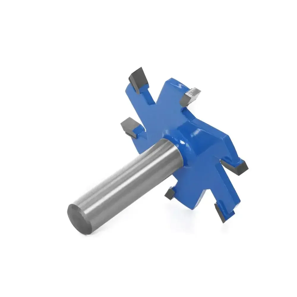 1PC 1/2" 12.7MM 12MM Shank Milling Cutter Wood Carving 6 Edge T Type Slotting Cutter Woodworking Tool Router Bits For Wood