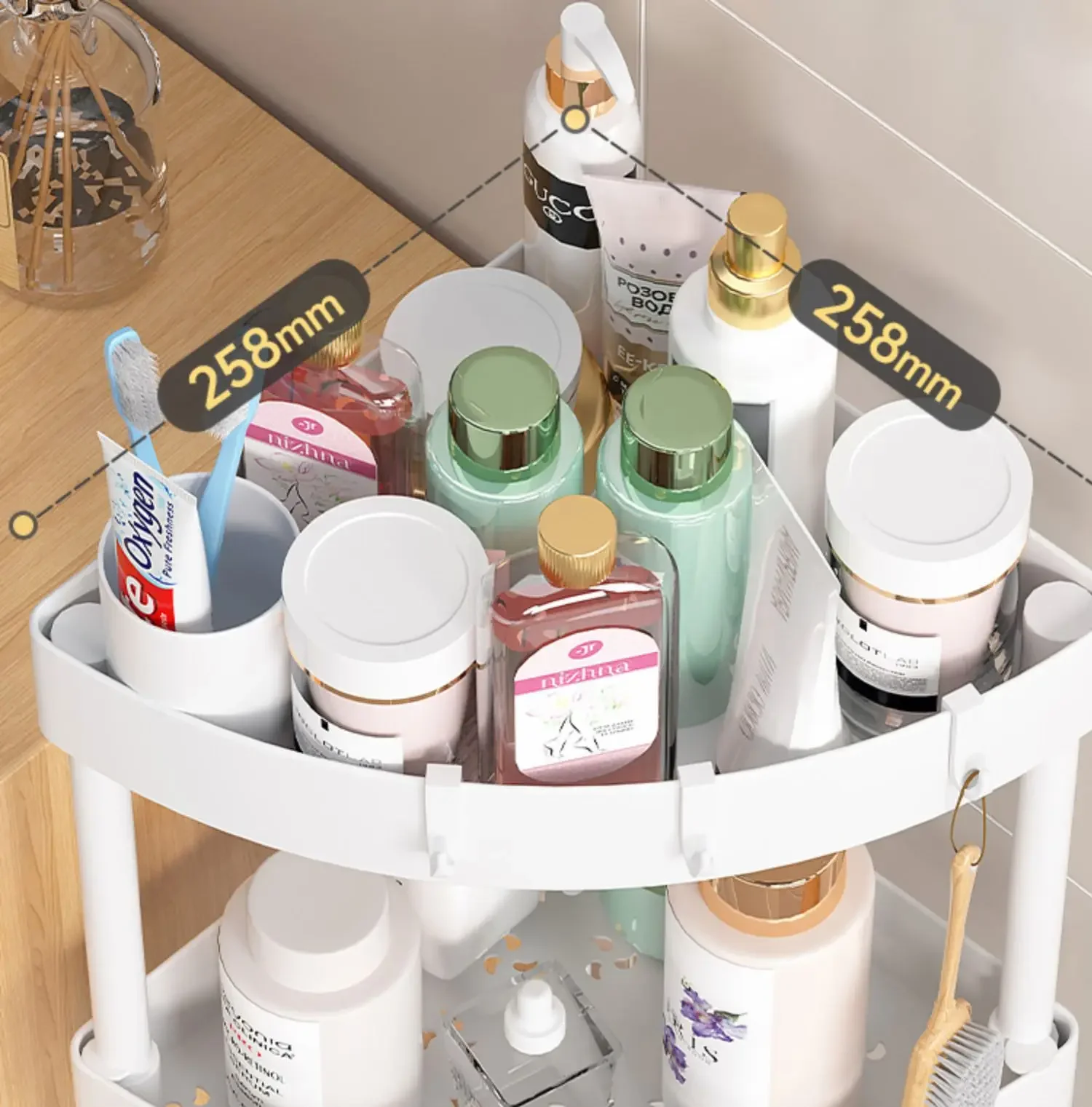 

Bathroom Corner Storage Rack Non Perforated Shelf Toilet Floor Standing Storage Rack Movable Corner Shelf