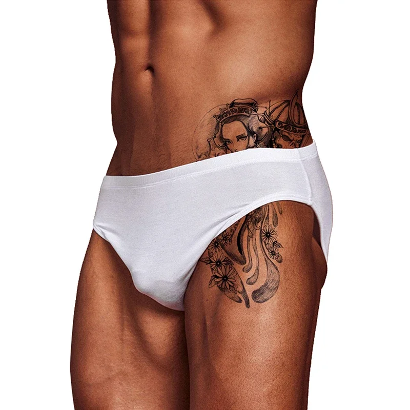 Men's Low Waist One-Piece Breathable Triangle Underwear Youth Loose Head Pure Color Briefs Comfortable Underpants