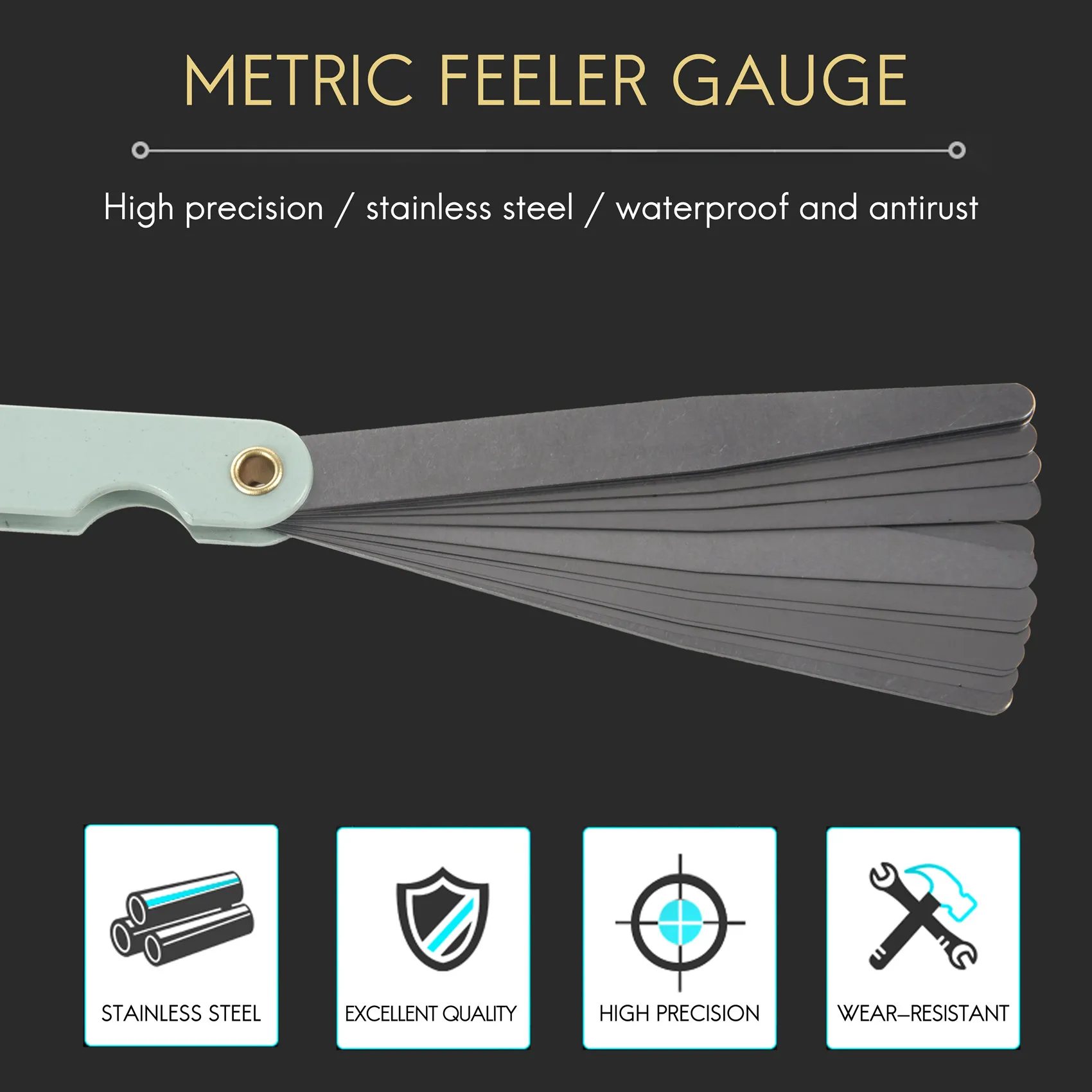 【Measuring】 New 0.02 To 1mm 17 Blade Thickness Metric Filler Feeler Gauge Measure Tool