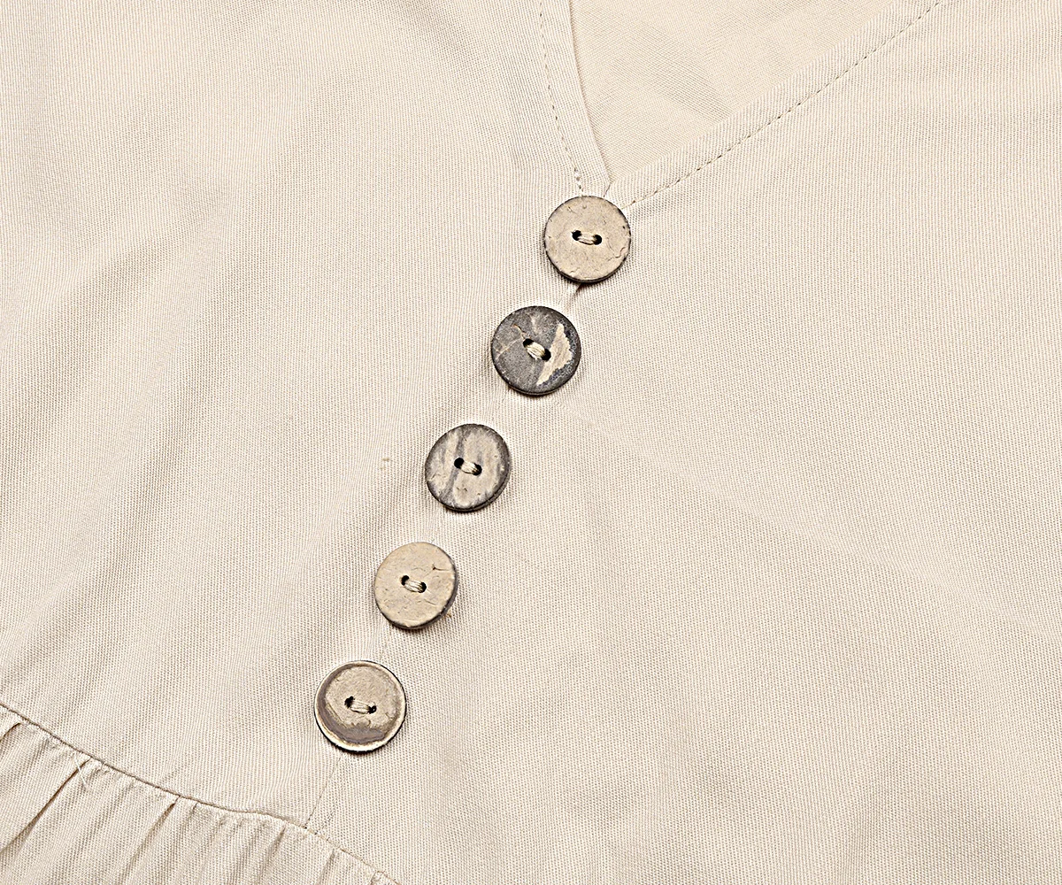 Casual Summer Midi Dress Women Sleeveless Tank V Neck Buttons Ruffle Loose Dresses Beach Soild Sundress Fashion