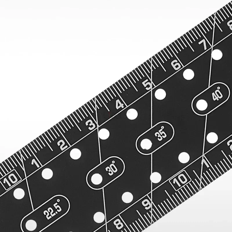 Régua de buraco de aço inoxidável 30/40cm vem com localizador de ângulo, régua de medição de buraco de armazenamento, ferramentas multifuncionais, ferramentas para trabalhar madeira
