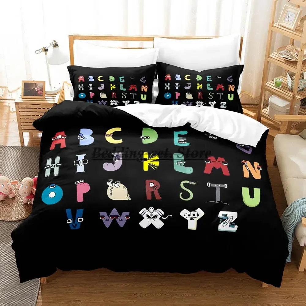2023 Alphabet Lore Bedding Set Single Twin Full Queen King Size Bed Set Aldult Kid Bedroom Duvetcover Sets Anime Bed Set