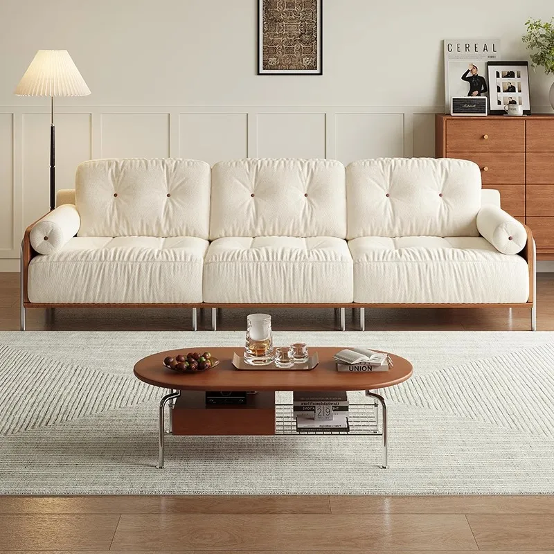 Sofa French retro chenille velvet sofa living room small apartment row clouds removable and washable