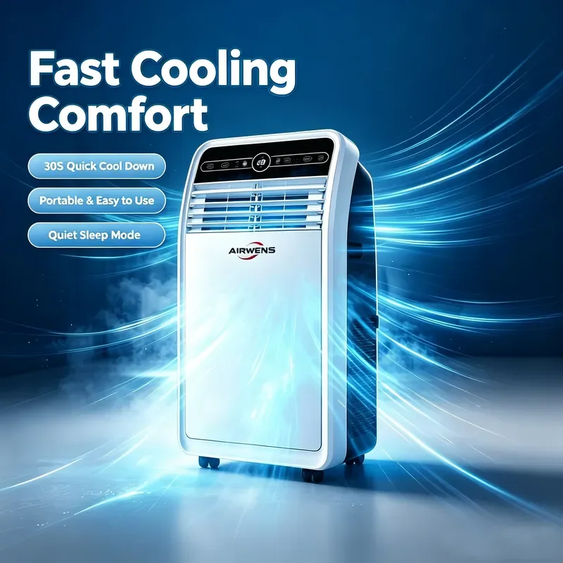 Factory Stock 9000BTU Cooling Portable AC R290, 220V 50Hz Fast Cool Auto Swing Wind Remote Control Home Bedroom Unit