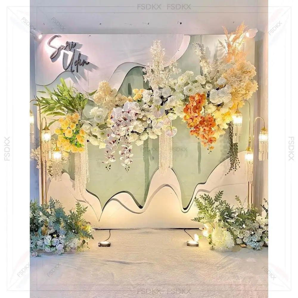 

Factory Direct Party Supplies Backdrop Pvc Wedding Background Luxury Acrylic Arch Wedding Backdrop