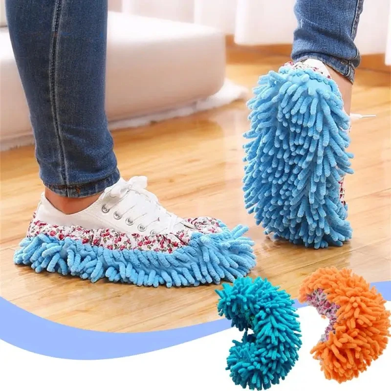 Staubdicht Mopp Hausschuhe Füße Socken Mopp Kappe Multifunktionale Boden Reinigung Korallen Fleece Faul Schuh Abdeckung Staubdicht